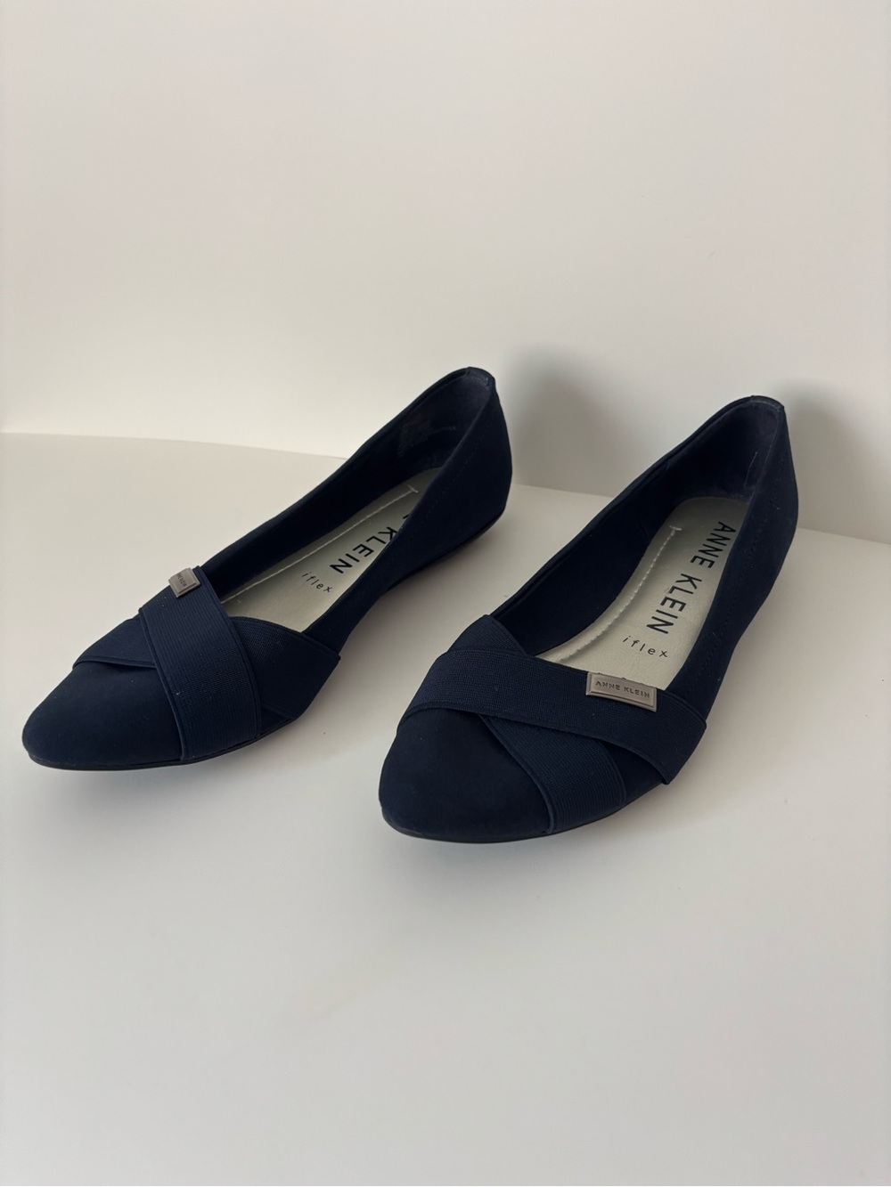 Anne Klein Navy Pointed Toe Flats